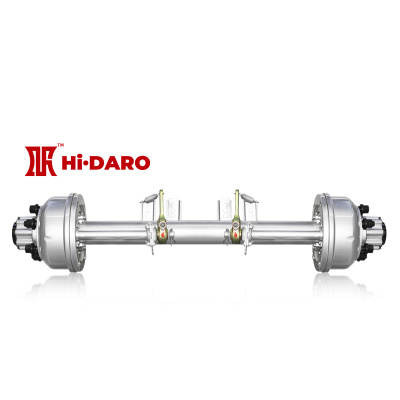 Highly rigid and durable compact trailer axle
