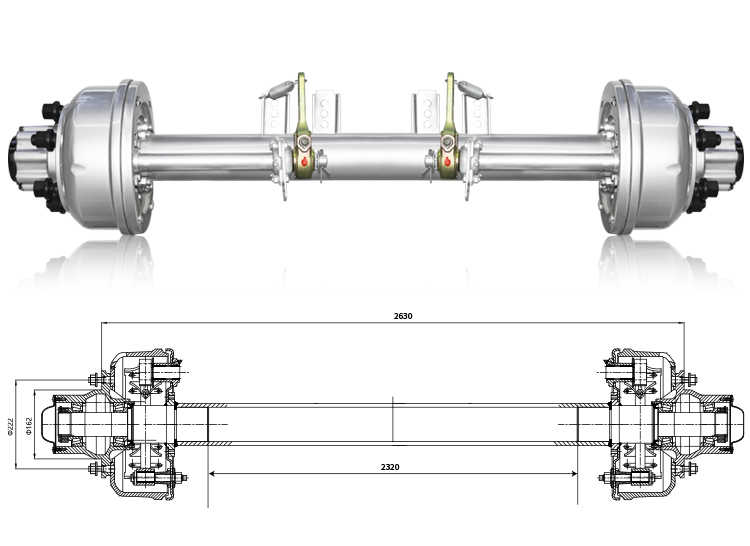 Small trailer axles and hubs