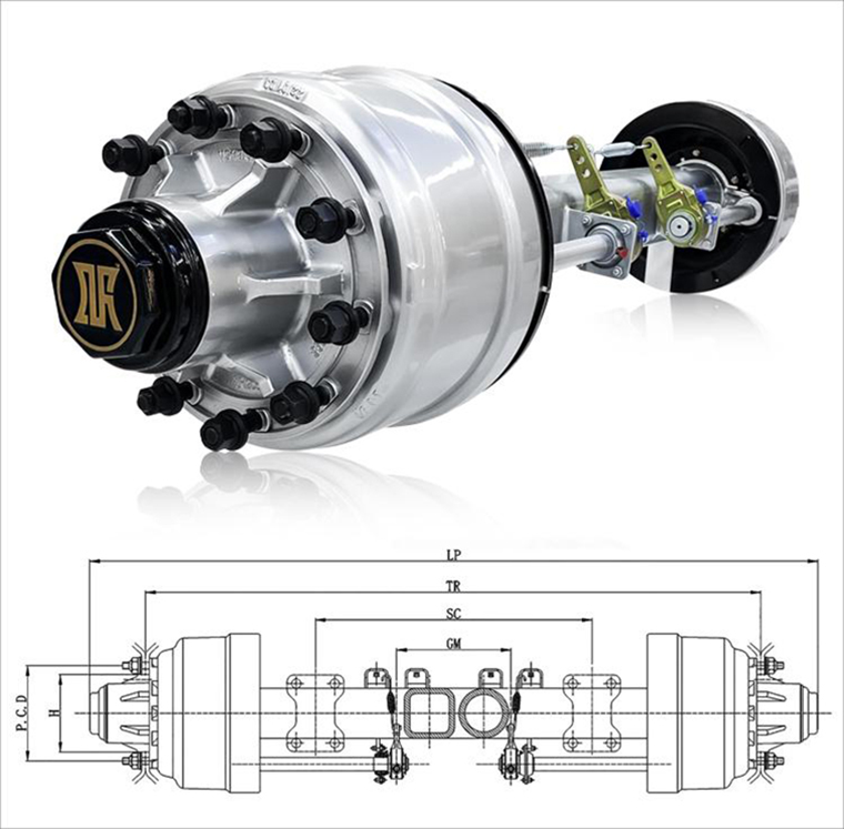 Lorry trailer axles