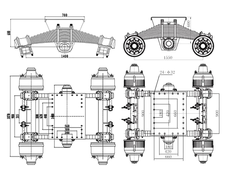 tandem trailer suspension 